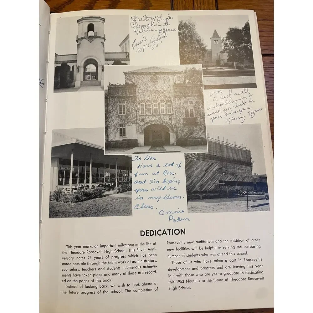 1953 Theodore Roosevelt High School Fresno CA Yearbook Nautilus Signed vintage